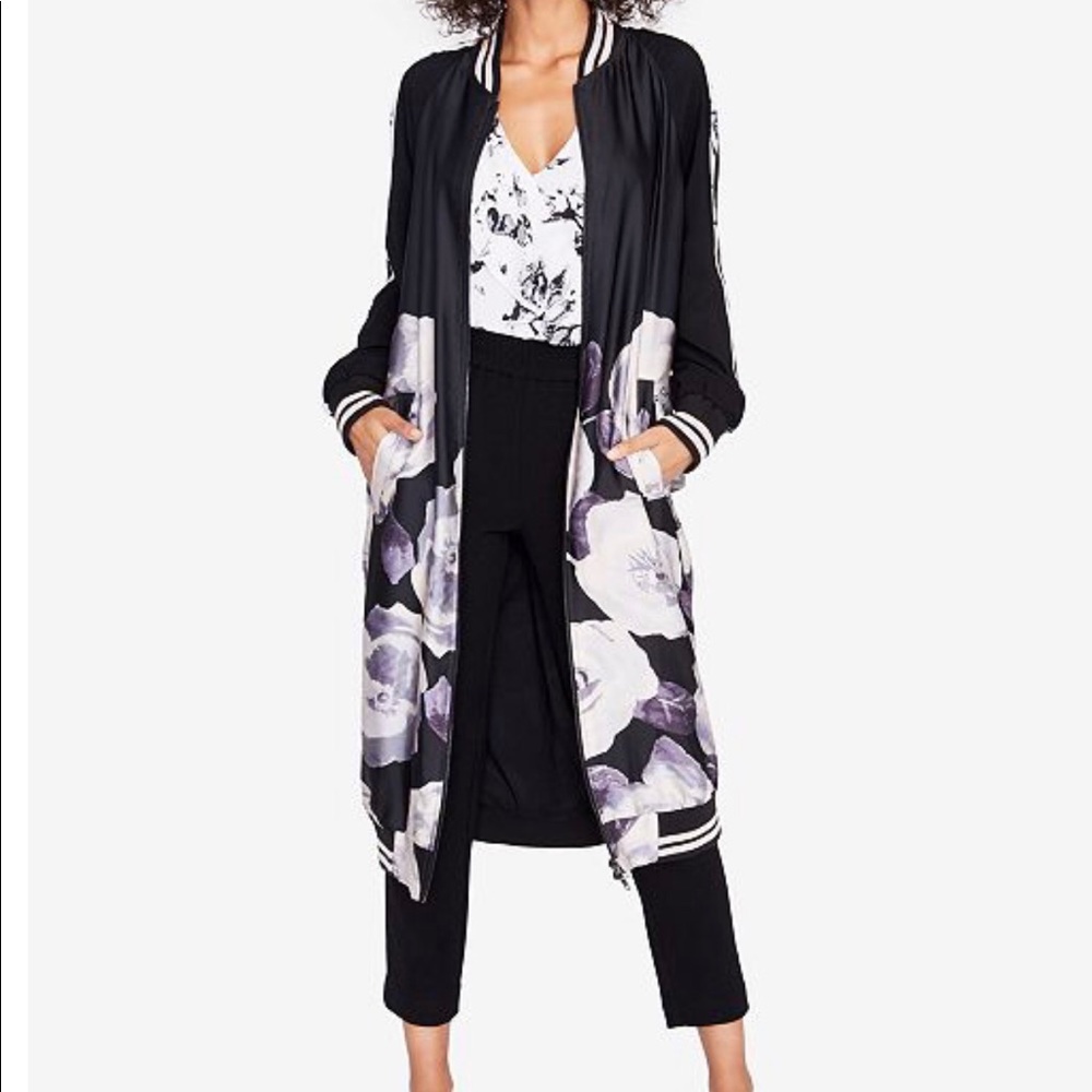 Rachel Roy Long bomber jacket size L